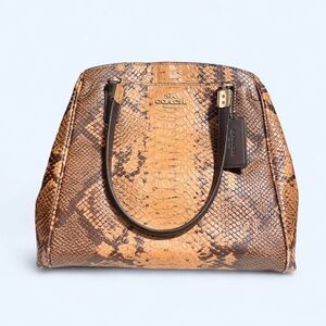 Coach Tan and Brown Snakeskin Minetta Satchel